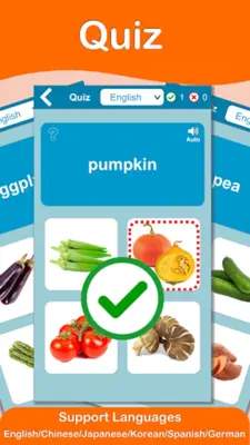 Vegetables Cards android App screenshot 1